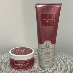 BBW Champagne Toast Whipped Body Butter and Body Wash Set of 2 NWT